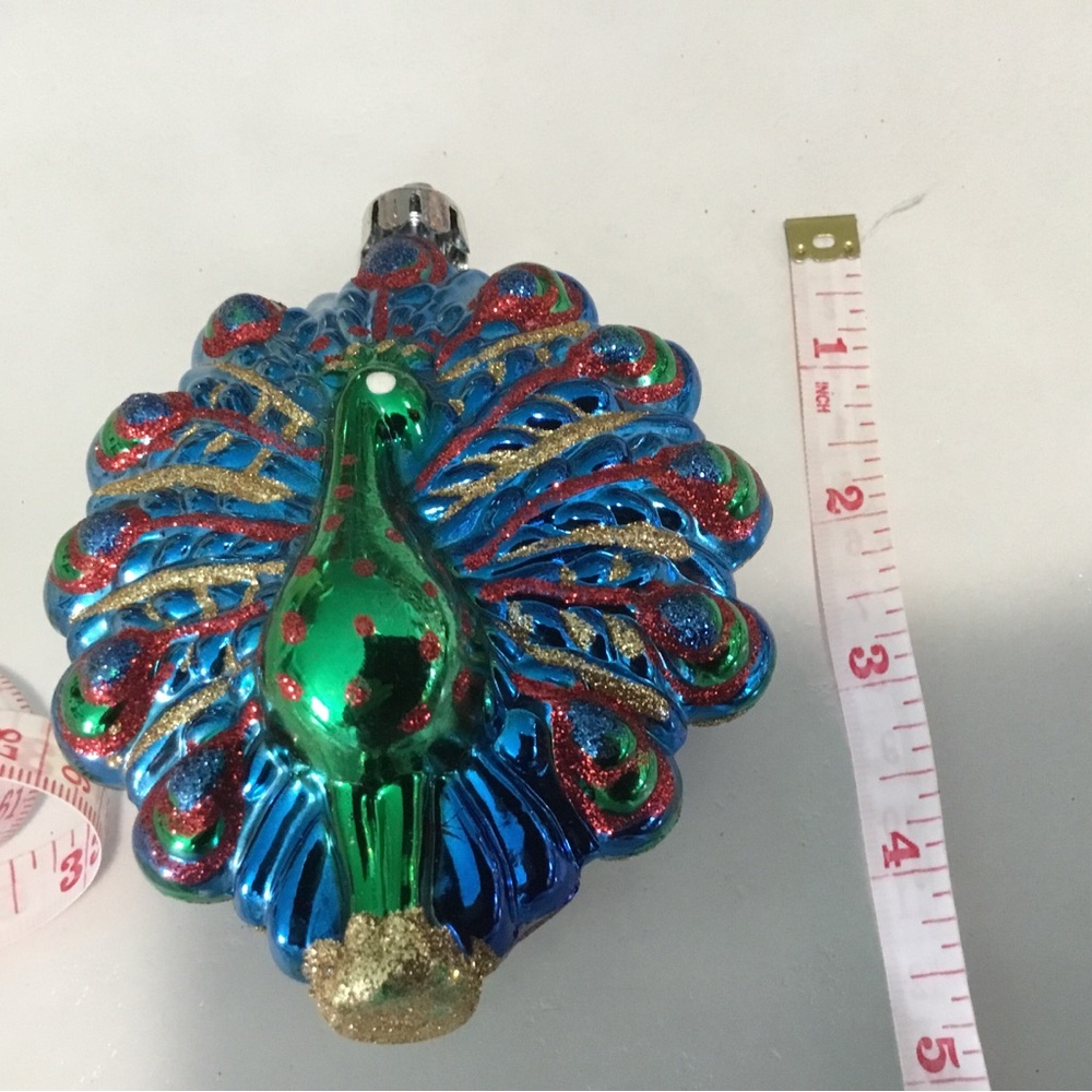 Vintage, PEACOCK Christmas ornaments